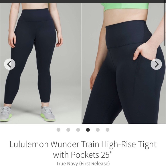 lululemon athletica Pants - 159-$65 NWT *FREE SHIPPING* Lululemon Wunder Train HR Tight Pockets 25" Navy 4